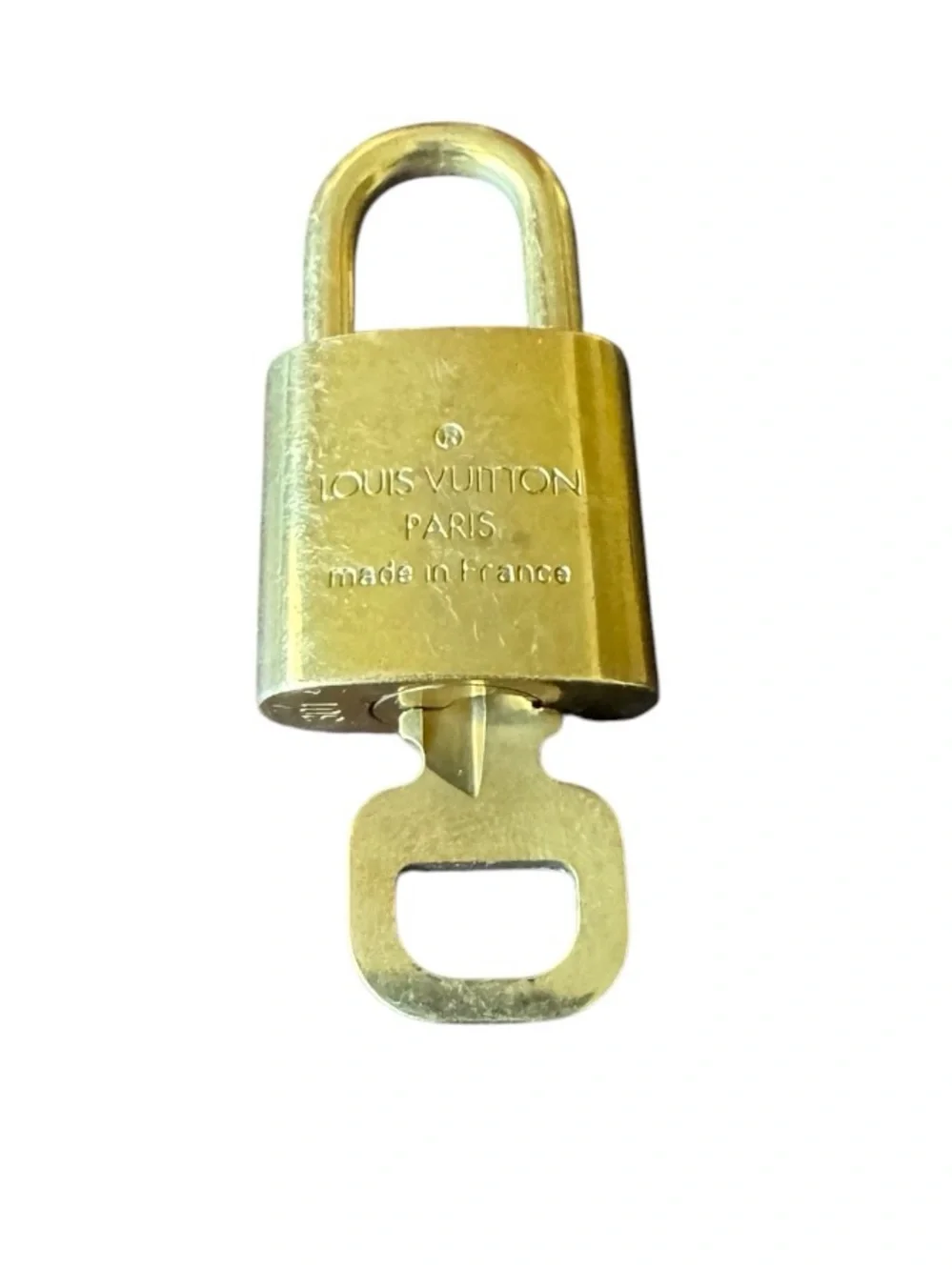 Louis Vuitton Padlock & Key Set in Gold Tone